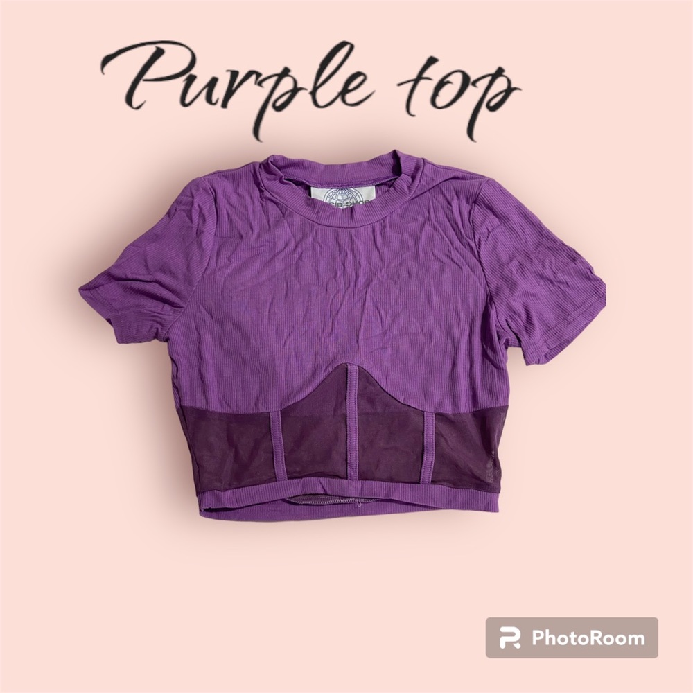 Purple top with mesh